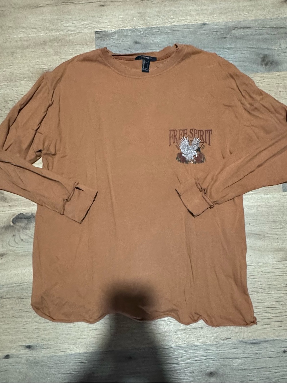 Forever 21 Long Sleeve Distressed Graphic Tshirt